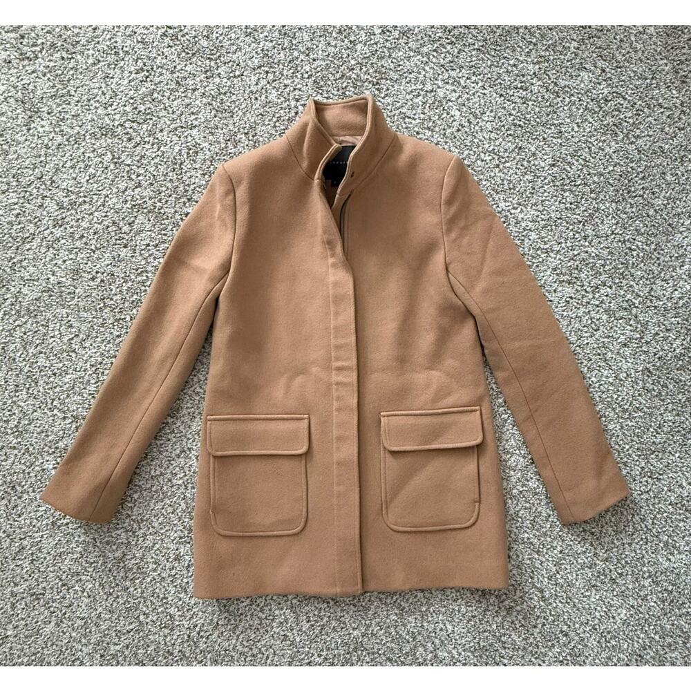 Theory Women's Camel Cashmere Wool Blend Coat Jacket Size Small